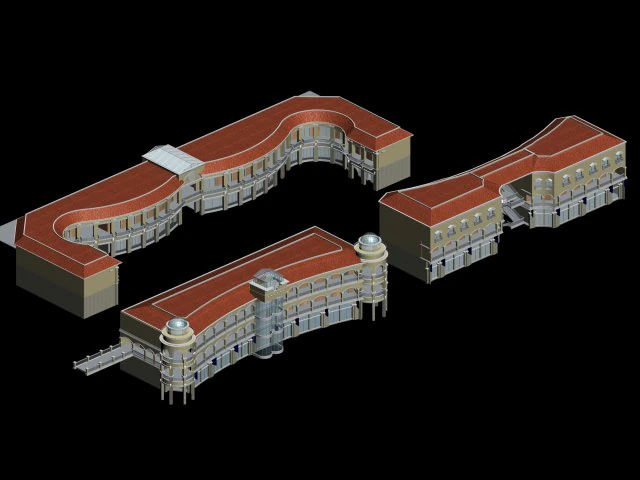 city planning fashionable commercial street office design - 148 3D Model .c4d .max .obj .3ds .fbx .stl .blend 