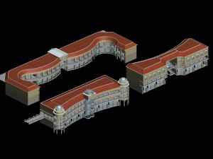 city planning fashionable commercial street office design - 148 3D Model