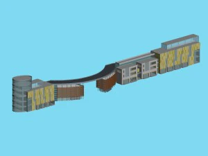 city planning fashionable commercial street office design - 157 3D Model