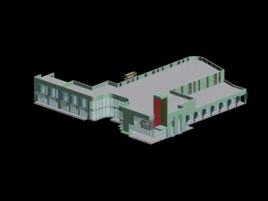 city planning fashionable commercial street office design - 159 3D Model