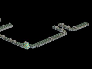 city planning fashionable commercial street office design - 176 3D Model