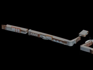 city planning fashionable commercial street office design - 179 3D Model