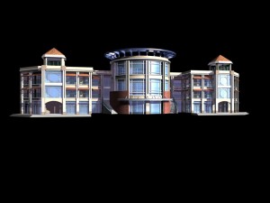 city planning fashionable commercial street office design - 181 Modello 3D