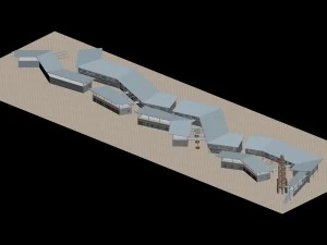 city planning fashionable commercial street office design - 182 3D Model