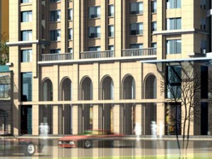 Городское планирование, дизайн модного коммерческого уличного офиса - 185 3D Модель