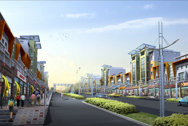 city planning fashionable commercial street office design - 199 3D Model .c4d .max .obj .3ds .fbx .stl .blend