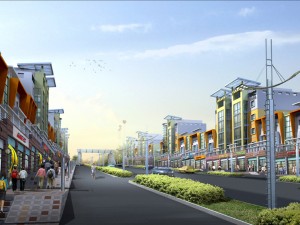 city planning fashionable commercial street office design - 199 3D Model