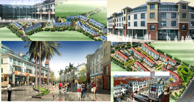 city planning fashionable commercial street office design - 200 3D 模型 .c4d .max .obj .3ds .fbx .stl .blend
