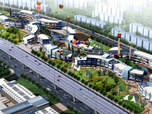 city planning fashionable commercial street office design - 204 Modèle 3D