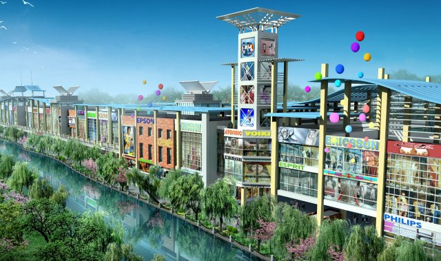 city planning fashionable commercial street office design - 210 3D Model .c4d .max .obj .3ds .fbx .stl .blend 