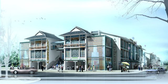 city planning fashionable commercial street office design - 215 Modello 3D .c4d .max .obj .3ds .fbx .stl .blend