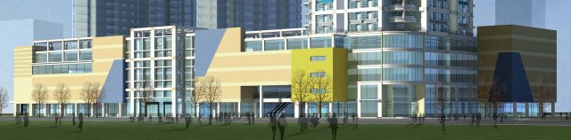 city planning fashionable commercial street office design - 223 3D Модель .c4d .max .obj .3ds .fbx .stl .blend 