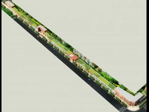 city planning fashionable commercial street office design - 224 3D Model