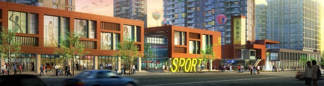 city planning fashionable commercial street office design - 233 3D Модель .c4d .max .obj .3ds .fbx .stl .blend