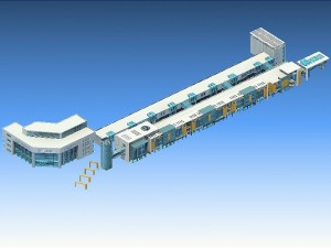 city planning fashionable commercial street office design - 234 3D Model