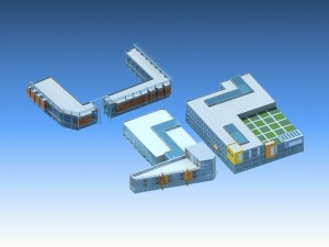 city planning fashionable commercial street office design - 235 3D Model
