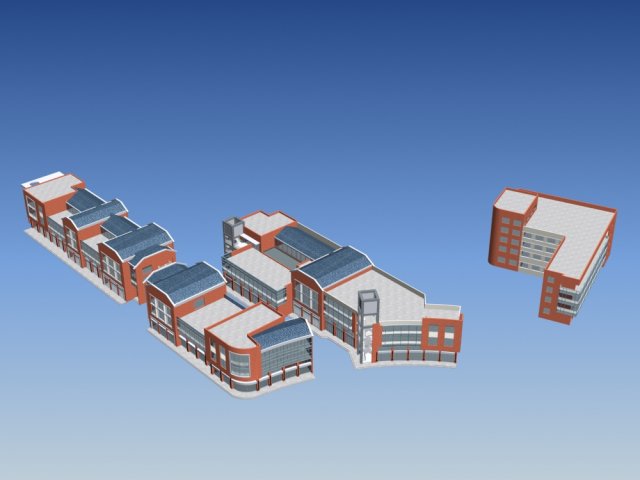 city planning fashionable commercial street office design - 236 3D Model .c4d .max .obj .3ds .fbx .stl .blend 