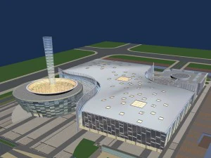 city planning fashionable commercial street office design - 242 3D Model