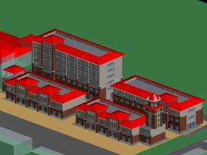 city planning fashionable commercial street office design - 280 3D Model