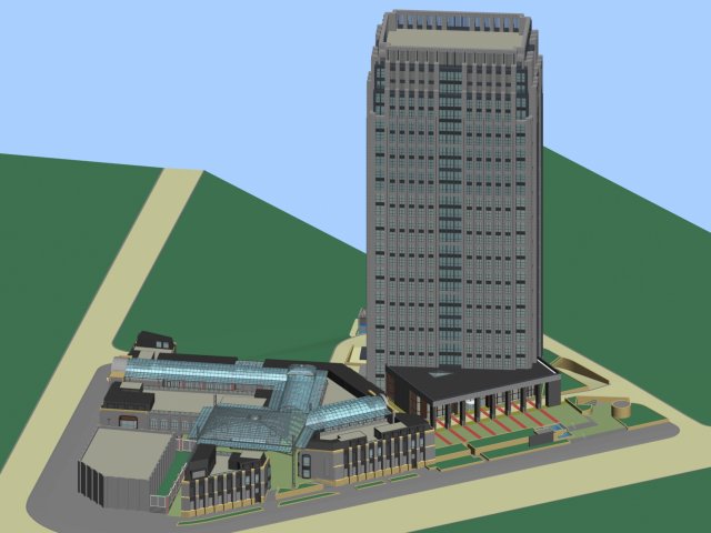 city planning fashionable commercial street office design - 281 3D Model .c4d .max .obj .3ds .fbx .stl .blend