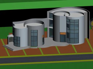 perencanaan kota desain kantor jalan komersial yang modis - 283 Model 3D