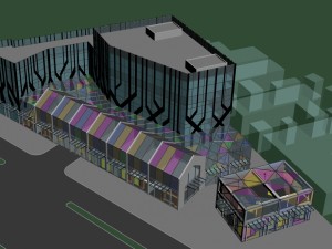city planning fashionable commercial street office design - 284 3D Модель