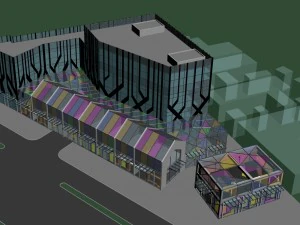city planning fashionable commercial street office design - 284 3D Model