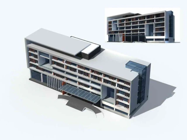 large city commercial street office building design - 01 3D Model .c4d .max .obj .3ds .fbx .stl .blend 