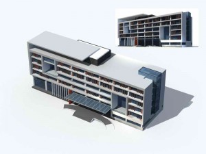 large city commercial street office building design - 01 3Dモデル