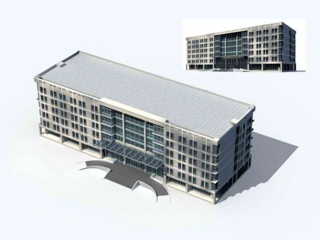 large city commercial street office building design - 03 3D Model .c4d .max .obj .3ds .fbx .stl .blend 