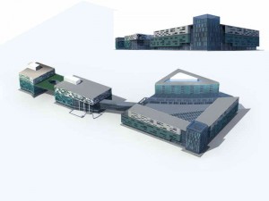 large city commercial street office building design - 04 3D Модель