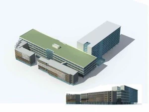 large city commercial street office building design - 06 3D Model