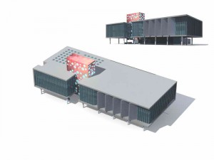 large city commercial street office building design - 07 3D Model