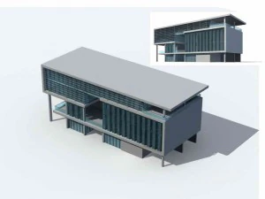 大都市の商店街のオフィスビルの設計 - 08 3Dモデル