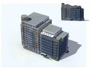 large city commercial street office building design - 09 3D Model