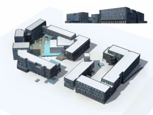 progettazione di edifici per uffici su strade commerciali di grandi citt&agrave; - 11 Modello 3D