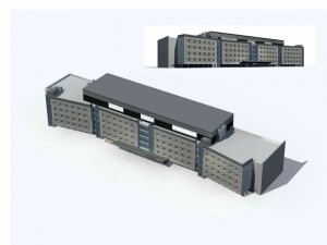 large city commercial street office building design - 18 Model 3D