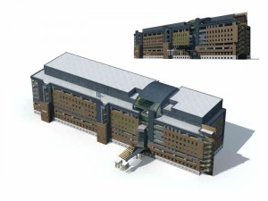 large city commercial street office building design - 21 3D Model