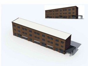 large city commercial street office building design - 25 3Dモデル