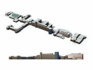 large city commercial street office building design - 30 3D Model