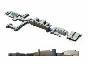 b&uuml;y&uuml;k şehir ticari cadde ofis binası tasarımı - 30 3D Model