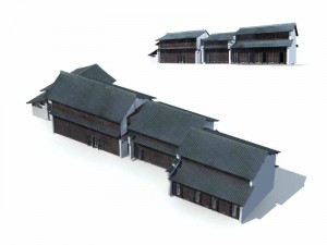 large city commercial street office building design - 32 3D 모델