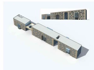 progettazione di un edificio per uffici su una strada commerciale di una grande citt&agrave; - 41 Modello 3D