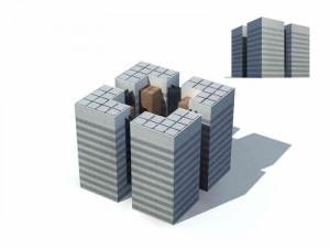 large city commercial street office building design - 45 3D Model