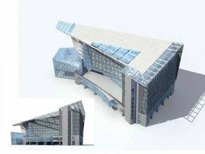 progettazione di un edificio per uffici su una strada commerciale di una grande citt&agrave; - 54 Modello 3D