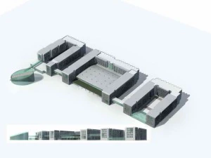 large city commercial street office building design - 55 3D Model