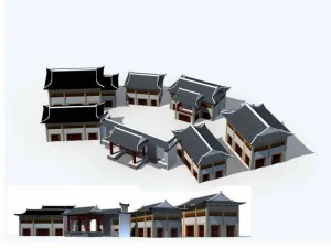 projekt biurowca w dużym mieście przy ulicy handlowej - 56 Model 3D