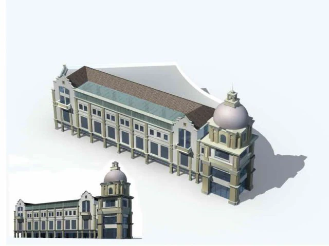 large city commercial street office building design - 63 3D Model .c4d .max .obj .3ds .fbx .stl .blend 