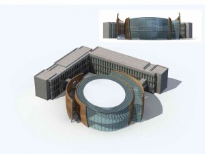large city commercial street office building design - 69 3D Model