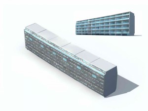 large city commercial street office building design - 72 3D Model